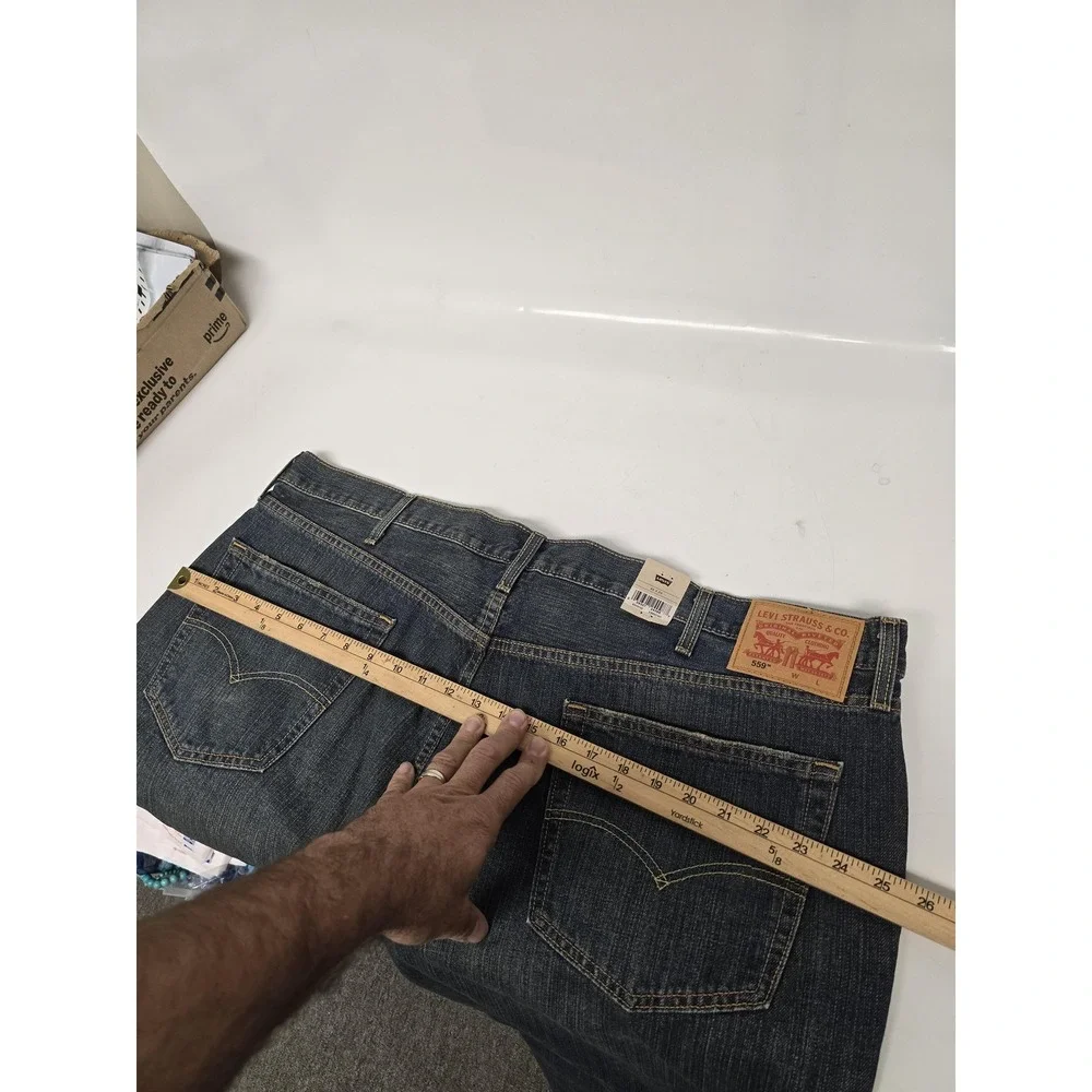 Levis 559 Jeans Mens 42x30 Blue Relaxed Straight Leg Denim Classic Five Pocket